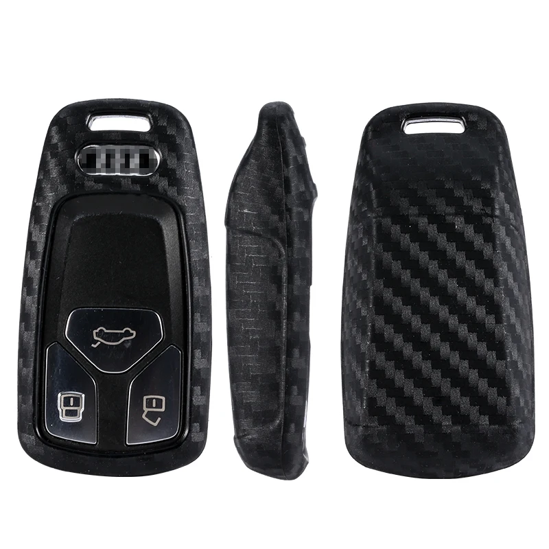 Silicone Carbon Fiber Car Key Cover Case For AUDI A4 B9 Q5 Q7 TT TTS 8S 2016 2017 Car Styling Key Shell Keyring
Silicone Carbon Fiber Car Key Cover Case For AUDI A4 B9 Q5 Q7 TT TTS 8S 2016 2017 Car Styling Key Shell Keyring