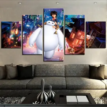 5 Pieces HD Cartoon Movie Big Hero in City Art Poster Frame Modern Poster For Living Bedroom Kids Wall Decor Painting on Canvas
5 Pieces HD Cartoon Movie Big Hero in City Art Poster Frame Modern Poster For Living Bedroom Kids Wall Decor Painting on Canvas