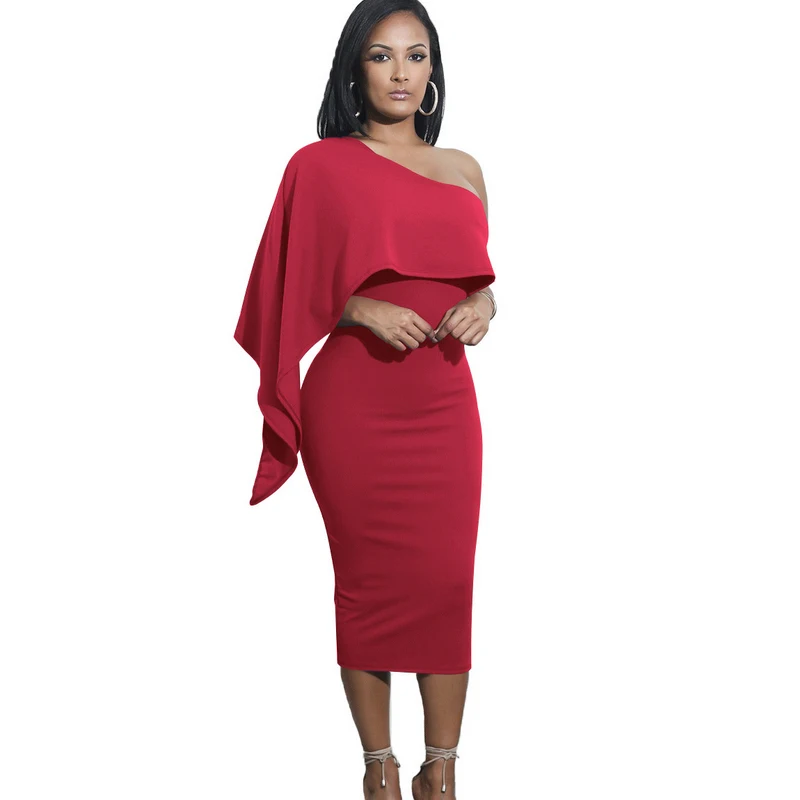 2018 summer Bodycon Midi Ruffles One Shoulder Elegant sexy club evening Party Women tunic Asymmetrical Dresses Vestidos De Festa
2018 summer Bodycon Midi Ruffles One Shoulder Elegant sexy club evening Party Women tunic Asymmetrical Dresses Vestidos De Festa