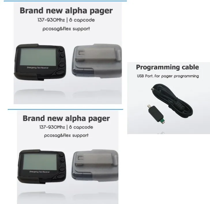 Wireless paging system text message receiver, 2pc Pocsag normal pager with ID programming cable, high quality alpha pager
Wireless paging system text message receiver, 2pc Pocsag normal pager with ID programming cable, high quality alpha pager