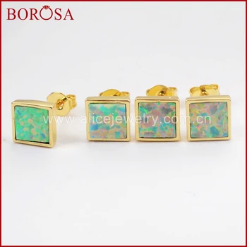 BOROSA 5Pairs Gold Color Bezel 6mm Square Shape White Opal Japanese Opal Stud Earrings for Women Gems Druzy Jewelry ZG0208
BOROSA 5Pairs Gold Color Bezel 6mm Square Shape White Opal Japanese Opal Stud Earrings for Women Gems Druzy Jewelry ZG0208