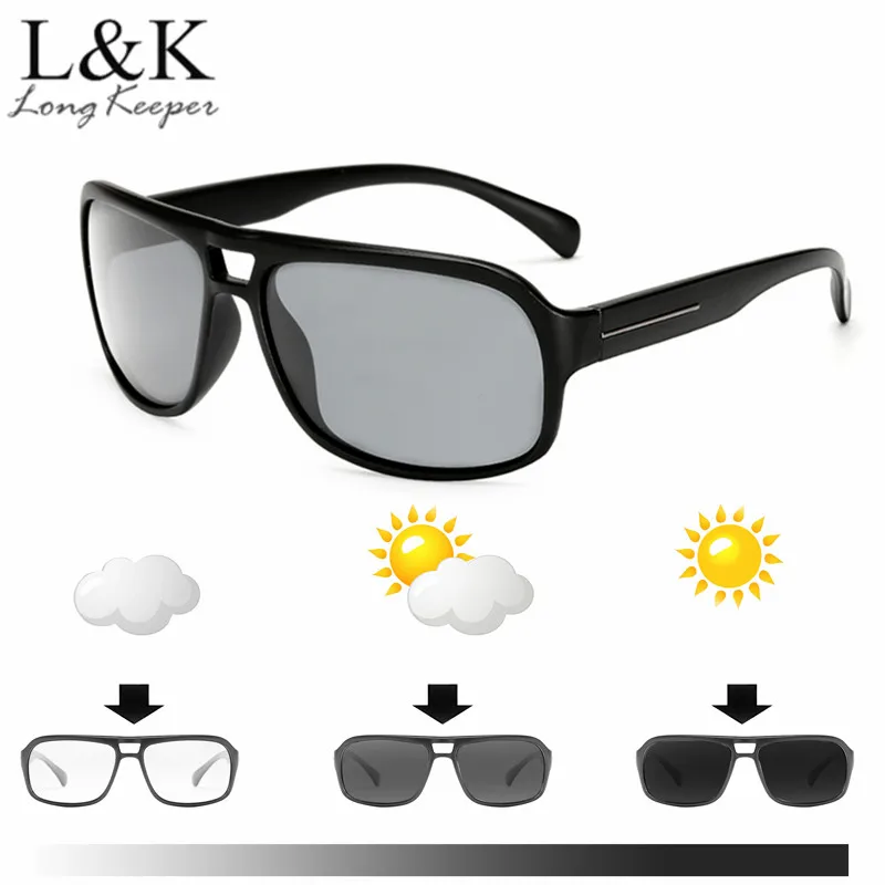 LongKeeper Original Brand Photochromic Polarized Sunglasses Men Women Driving Day and Night Vision Goggles Sun Glasses Eyewears
