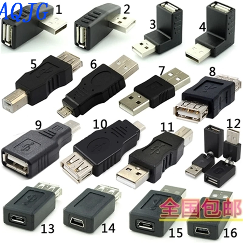 16 шт. OTG 5-контактный Переходник usb-штекер или мини-Переходник usb штекер-гнездо Micro