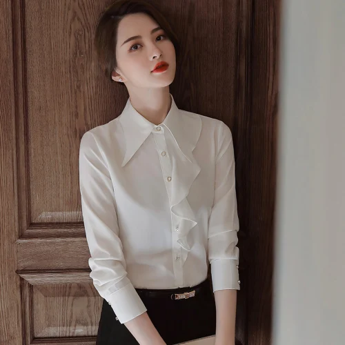2019 Spring Autumn Fashion Professional White Women Shirts New Style Pure Color Big Code Female Slim Workwear Temperament Blouse
2019 Spring Autumn Fashion Professional White Women Shirts New Style Pure Color Big Code Female Slim Workwear Temperament Blouse