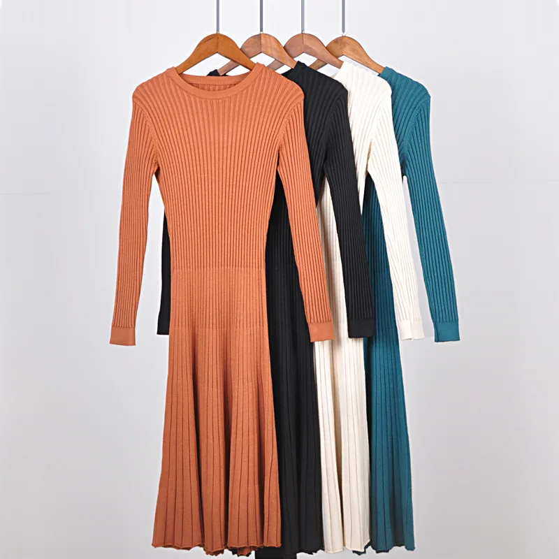2019 Casual Knitted Sweater Dress Women Knit Long Sleeve Autumn Winter Dress Female O Neck Slim Midi Jumper Dresses Dames Jurken
2019 Casual Knitted Sweater Dress Women Knit Long Sleeve Autumn Winter Dress Female O Neck Slim Midi Jumper Dresses Dames Jurken
