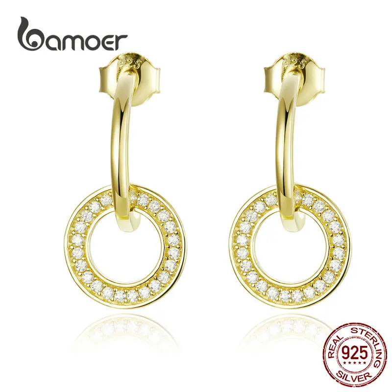 bamoer Circle Geometric Earrings Silver 925 Gold Color Dazzling CZ Dangle Earrings for Women Fashion Jewelry BSE169
bamoer Circle Geometric Earrings Silver 925 Gold Color Dazzling CZ Dangle Earrings for Women Fashion Jewelry BSE169