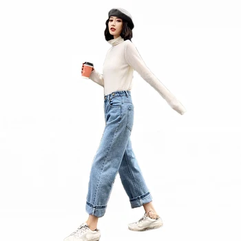 Jeans Women Black Blue High Waist Wide Leg Pants 2019 New Spring Summer Casual Loose Chic Cargo Pants Korean Jeans Feminina LR35
Jeans Women Black Blue High Waist Wide Leg Pants 2019 New Spring Summer Casual Loose Chic Cargo Pants Korean Jeans Feminina LR35