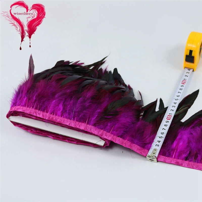 3 rose red rooster feather trims 5