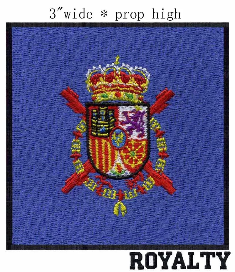 Вышитый пластырь King of Spain Seal 3 "широкий/военный личный знак/армейские