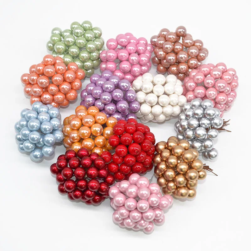 50 шт Мини ягоды пластиковые поддельные фрукты Маленькие искусственные жемчужные