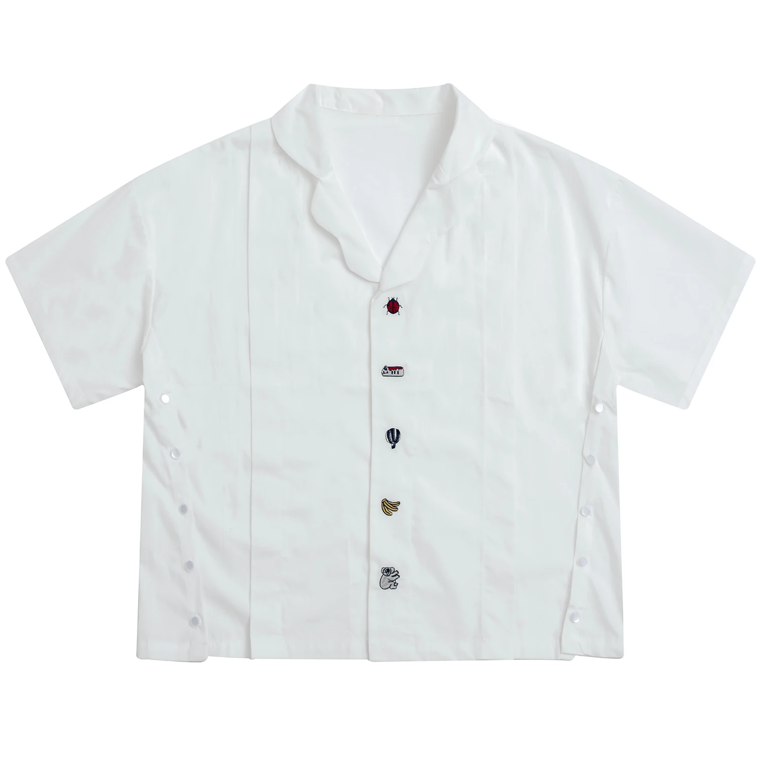 2019 Summer Women's Shirt Top Fashion Design Sweet Lady White Cotton Shirt Koala Embroidery Cartoon Animal Button Short Sleeve
2019 Summer Women's Shirt Top Fashion Design Sweet Lady White Cotton Shirt Koala Embroidery Cartoon Animal Button Short Sleeve