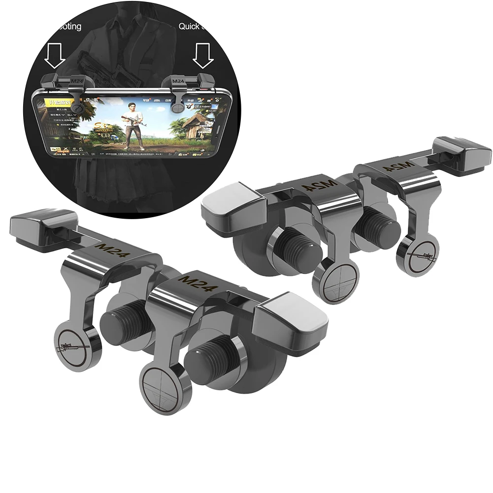 Mobile Gaming Trigger Shooter Button Controller for PUBG Joystick Metal Aim Fire Key for IOS iPhone Android Huawei Samsung S10
Mobile Gaming Trigger Shooter Button Controller for PUBG Joystick Metal Aim Fire Key for IOS iPhone Android Huawei Samsung S10