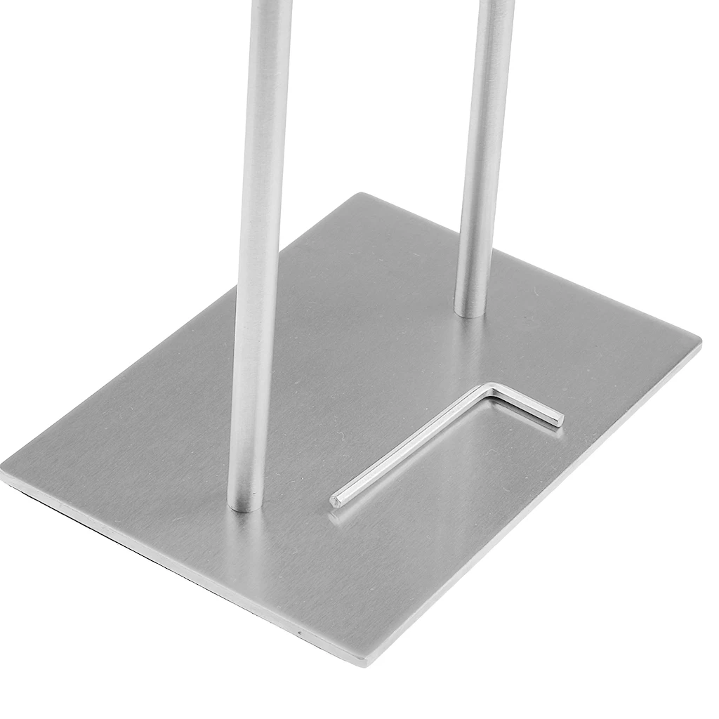 Stainless Steel Retail Store Scarf Display Free Stand Holder Bath Hand Towel Rack Organizer Double Bar Rails
