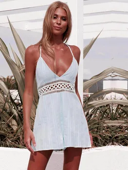 yinlinhe Blue Striped Sexy Short Jumpsuit Summer Playsuit Boho Beach Overalls For Women Backless Lace Hollow Out Rompers Outfit
yinlinhe Blue Striped Sexy Short Jumpsuit Summer Playsuit Boho Beach Overalls For Women Backless Lace Hollow Out Rompers Outfit