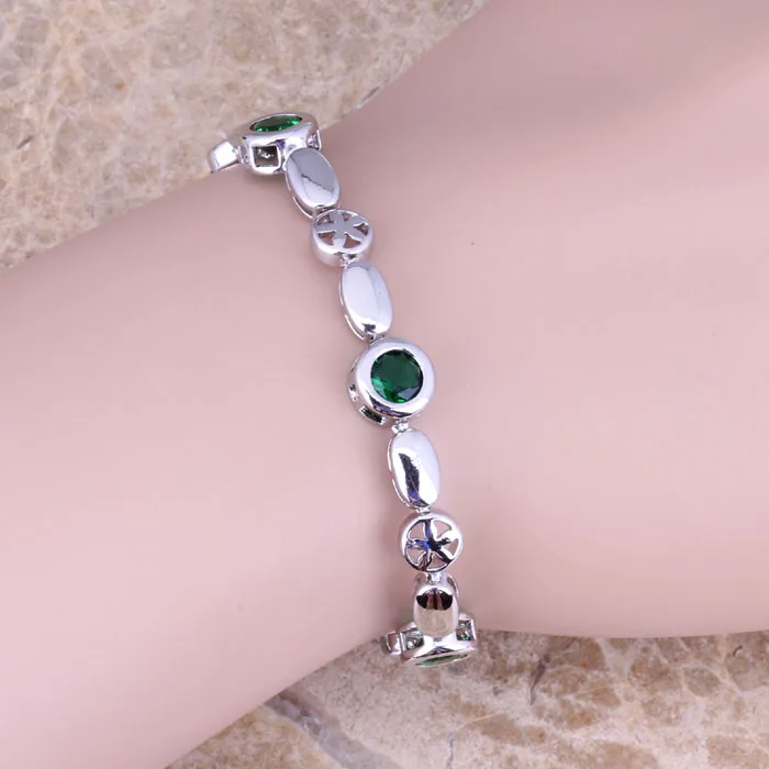 Charismatic Green Cubic Zirconia 925 Sterling Silver Link Chain Bracelet 6.5 - 7.5 inch S0717
Charismatic Green Cubic Zirconia 925 Sterling Silver Link Chain Bracelet 6.5 - 7.5 inch S0717