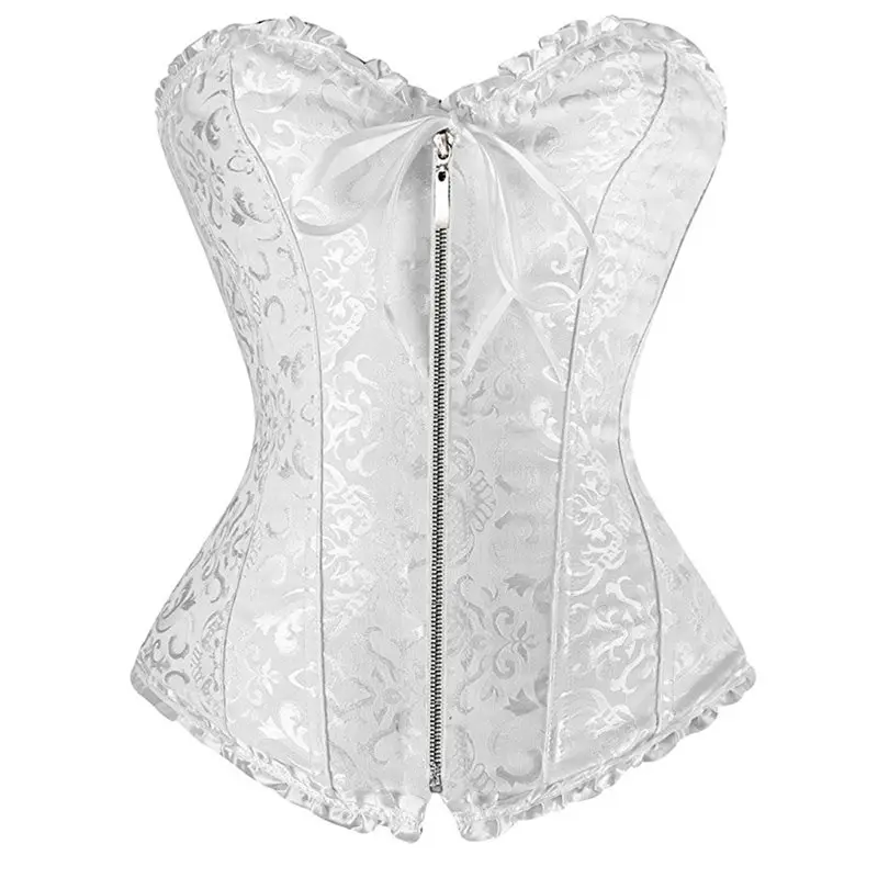 Bustier Corset Top Women Sexy Lingerie White Vintage Floral Print Fashion Black Gothic Zipper Lace Up Corselets Underwear Female
Bustier Corset Top Women Sexy Lingerie White Vintage Floral Print Fashion Black Gothic Zipper Lace Up Corselets Underwear Female