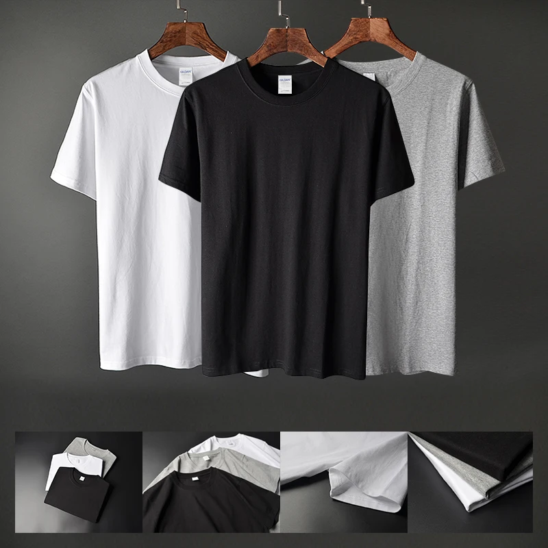 Summer High Quality Cotton Men's Solid Color Round Neck T-shirt Casual Fashion Short Sleeve 
Summer High Quality Cotton Men's Solid Color Round Neck T-shirt Casual Fashion Short Sleeve