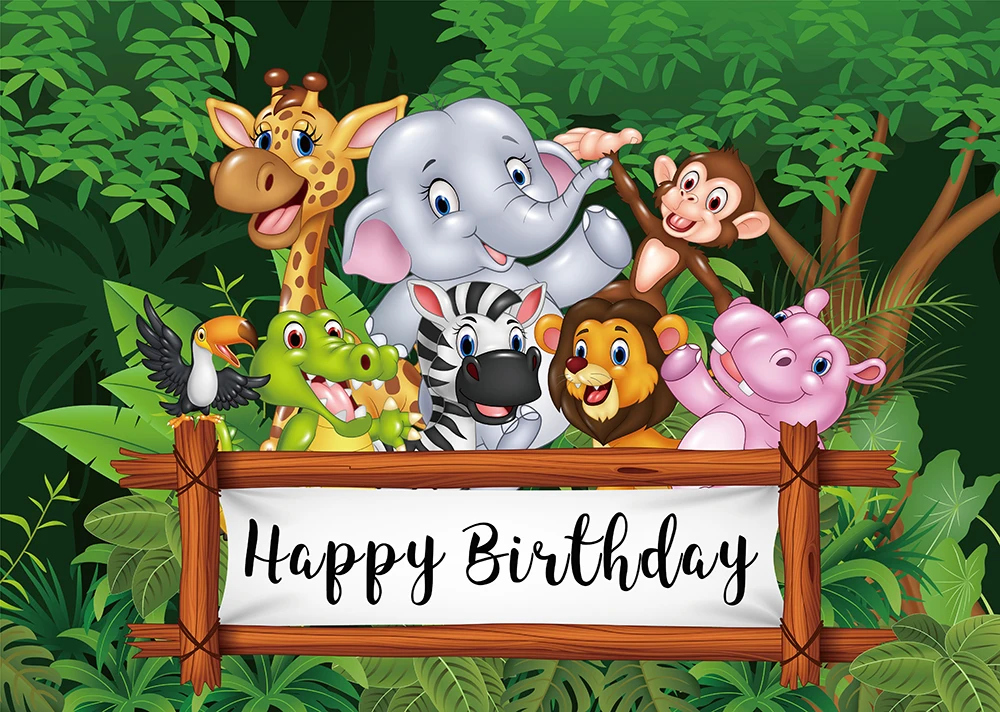 Safari Baby Shower Safari Animals Backdrop Candy Table Backdrop Jungle Safari Candy Table Backdrops Happy Birthday Photography Background