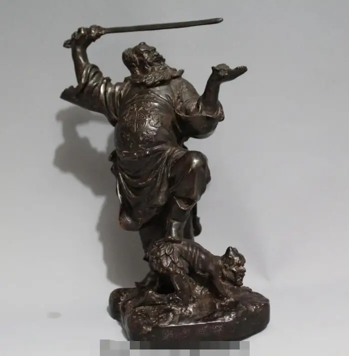 S03146 10 Chinese Bronze Zhong Kui Zhongkui Catch Devil Sword Bat Statue (B0413)
S03146 10 Chinese Bronze Zhong Kui Zhongkui Catch Devil Sword Bat Statue (B0413)