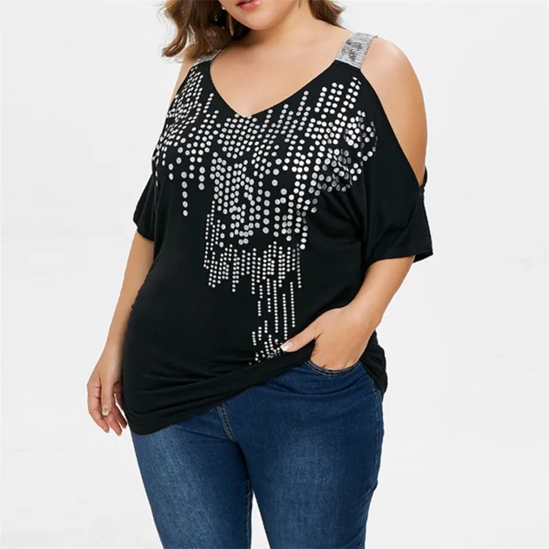 Summer Tops Women 2019 Fashion Casual Dot Print Big Size Sling Tunic Shirt Cold Shoulder Plus Size Blusa Feminina
Summer Tops Women 2019 Fashion Casual Dot Print Big Size Sling Tunic Shirt Cold Shoulder Plus Size Blusa Feminina