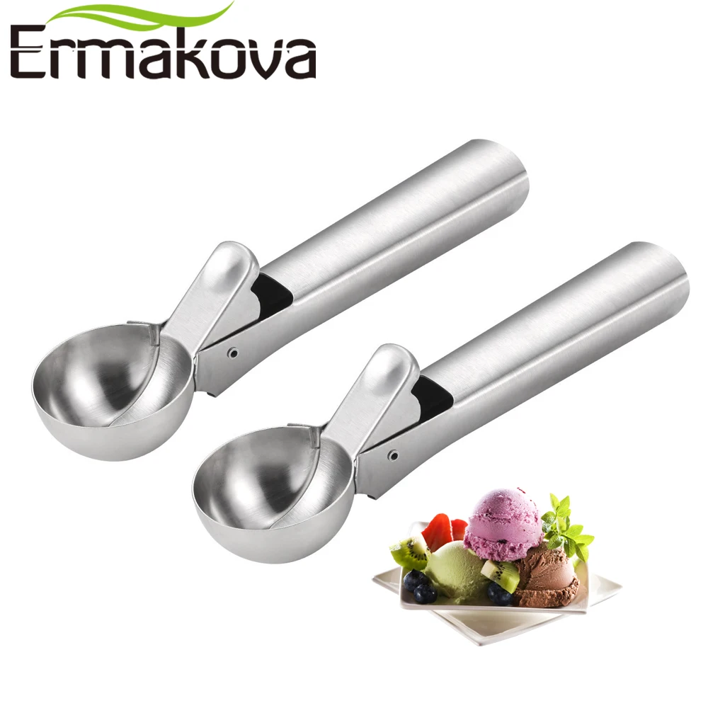 ERMAKOVA 2 Pcs/Lot Ice Cream Scoop Stainless Steel Frozen Yogurt Scoop Cookie Fruits Baking Digging Spherical Shape Tools 7 Inch
ERMAKOVA 2 Pcs/Lot Ice Cream Scoop Stainless Steel Frozen Yogurt Scoop Cookie Fruits Baking Digging Spherical Shape Tools 7 Inch