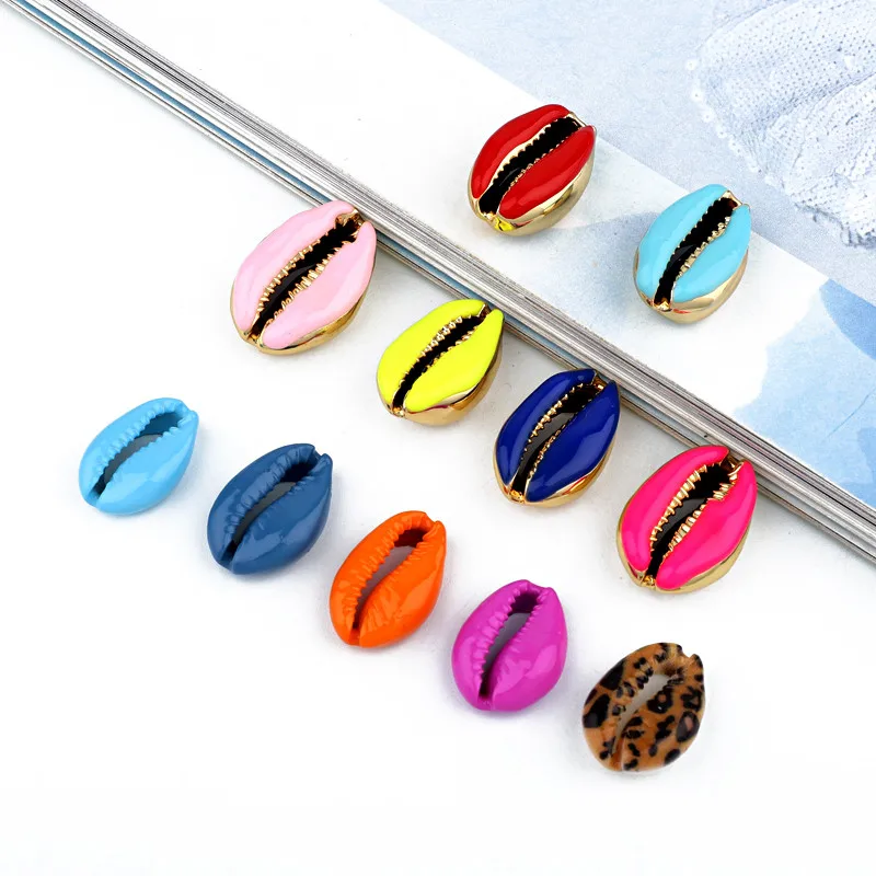10pcs Mixed Enamel Metal Shell Bracelet Connectors Findings Colorful Shells Necklace Bracelets Pendant Jewelry Charms Accessory | Украшения