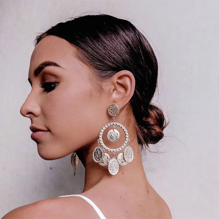 Vintage Multi Round Coins Pendant Drop Earrings For Women Statement Gold Color Metal Dangle Earrings Turkish Pendientes Jewelry
Vintage Multi Round Coins Pendant Drop Earrings For Women Statement Gold Color Metal Dangle Earrings Turkish Pendientes Jewelry