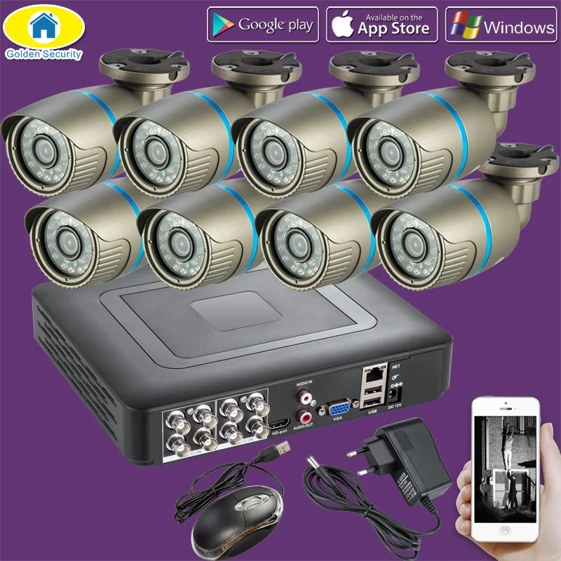 Golden Security 8CH CCTV System 720P HDMI AHD CCTV DVR 8PCS 1.0 MP IR Outdoor Security Camera 2000 TVL Camera Surveillance Kit
Golden Security 8CH CCTV System 720P HDMI AHD CCTV DVR 8PCS 1.0 MP IR Outdoor Security Camera 2000 TVL Camera Surveillance Kit