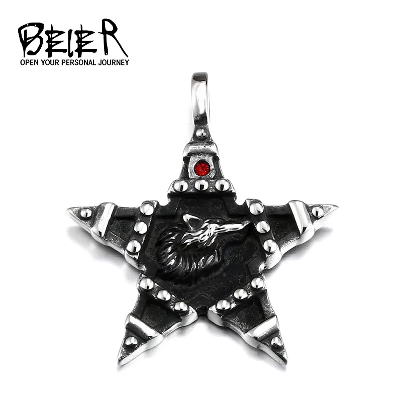 BEIER Norse Vikings Pendant Necklace pentagram Wolf Man Stainless Steel Animal Jewelry BP8-173
BEIER Norse Vikings Pendant Necklace pentagram Wolf Man Stainless Steel Animal Jewelry BP8-173