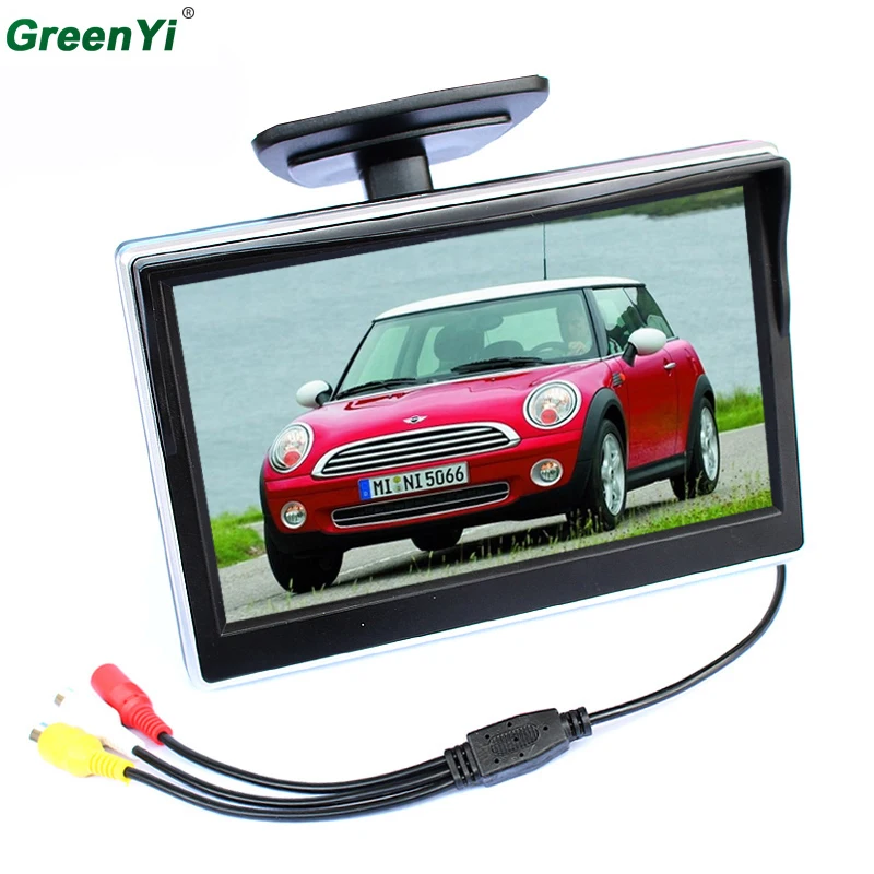 

New High resolution 800*480 HD 5" inch Desktop Digital LED Backlight TFT mirror LCD Car Monitor with 2 Video input