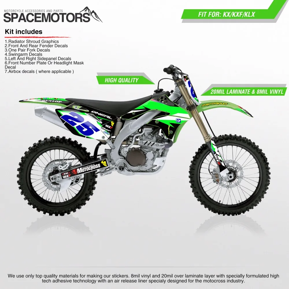 3m наклейки комплект для Мотоцикл Велосипед KX KLX KXF F 85 100 250 450 2004 05 06 07 08 09 10 11 12 13 14 15