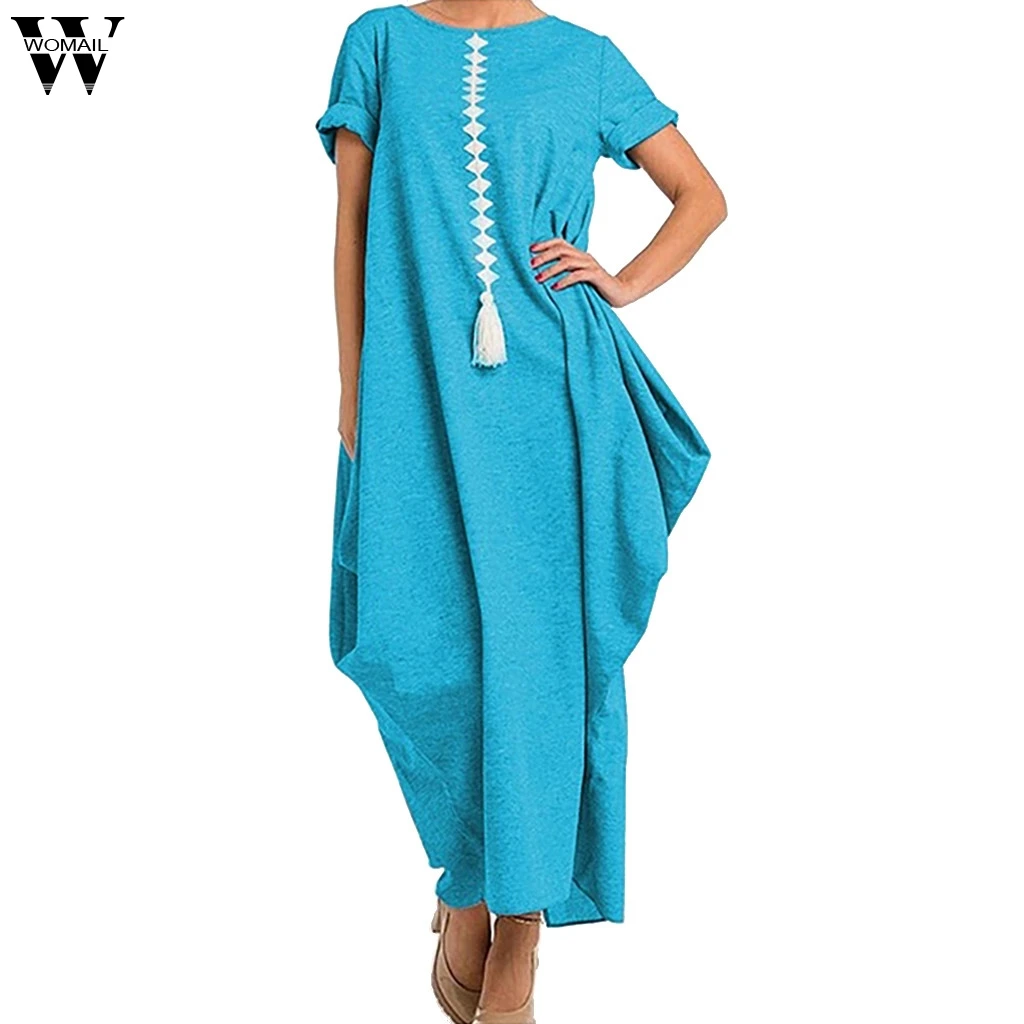 Womail Solid Color Ladies Casual Dress Summer Fashion Ankle Length Loose Short Sleeve O-neck Women Casual Dress JULY3 Vestido
Womail Solid Color Ladies Casual Dress Summer Fashion Ankle Length Loose Short Sleeve O-neck Women Casual Dress JULY3 Vestido