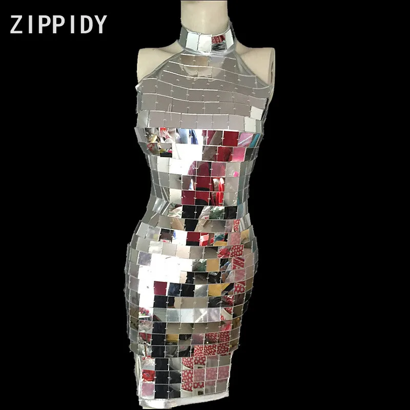 New Style Silver Full Sequins Sleeveless Dress Women Singer Show Costume Birthday Celebrate Outfit Bar Women Dance Mirror Dress
New Style Silver Full Sequins Sleeveless Dress Women Singer Show Costume Birthday Celebrate Outfit Bar Women Dance Mirror Dress