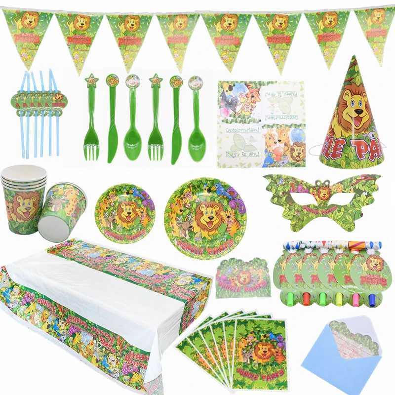 Zoo Disposable Tableware Lion Tiger Printed Plate Cup Napkin for Jungle Theme Kids Birthday Party Safari Table Decoration Supply
Zoo Disposable Tableware Lion Tiger Printed Plate Cup Napkin for Jungle Theme Kids Birthday Party Safari Table Decoration Supply