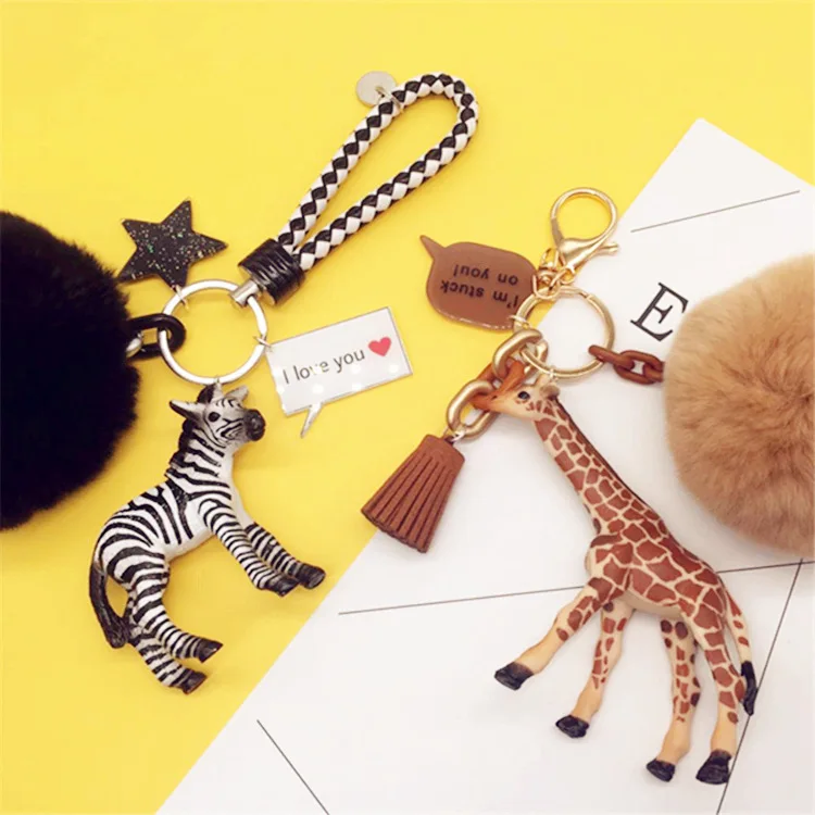 Cute Zebra Giraffe Keychain Pompom Rabbit Fur Ball Key Ring Pendant for Women Bag Purse Backpack Car Pendant
Cute Zebra Giraffe Keychain Pompom Rabbit Fur Ball Key Ring Pendant for Women Bag Purse Backpack Car Pendant