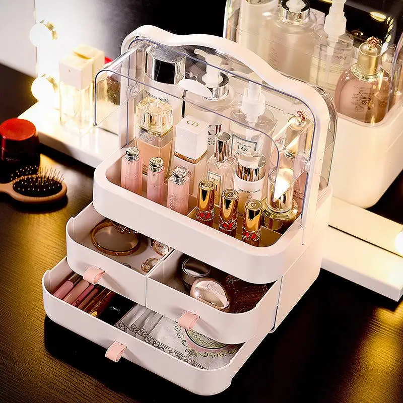 Portable Storage Box Transparent Portable Cosmetic Case Plastic Dustproof Dressing Table Drawer Type Finishing Rack Jewelry Rack
Portable Storage Box Transparent Portable Cosmetic Case Plastic Dustproof Dressing Table Drawer Type Finishing Rack Jewelry Rack