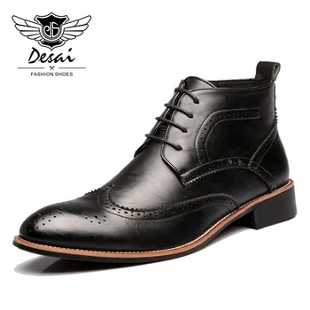 DESAI New Shoes Men Carved Booties Korean Fashion Pointed Toe High Boots Retro Lace Up British Bullock Boots for Man
DESAI New Shoes Men Carved Booties Korean Fashion Pointed Toe High Boots Retro Lace Up British Bullock Boots for Man