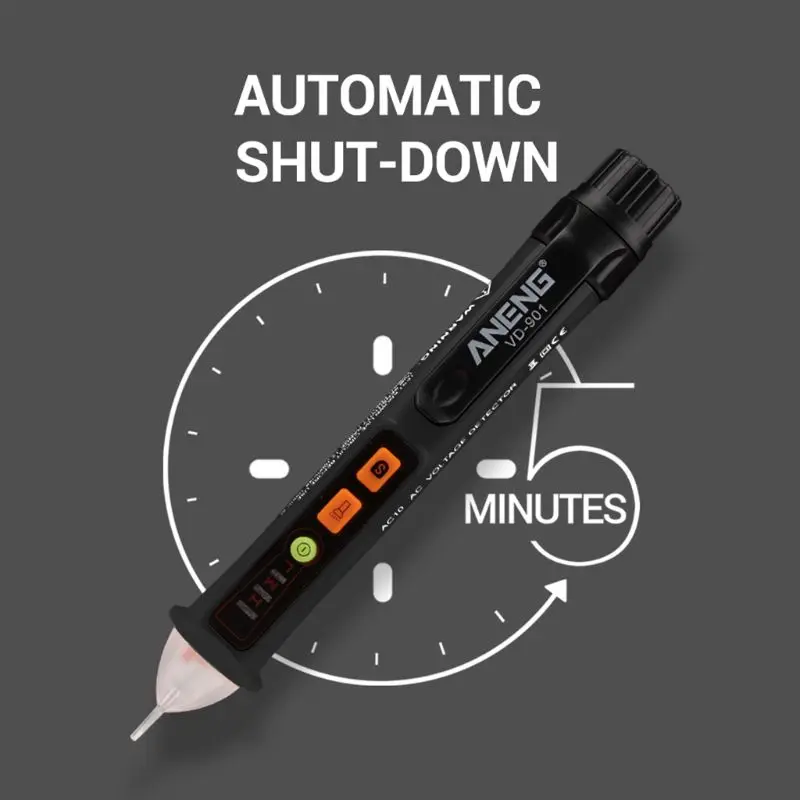 AC 12V-1000V Voltage Tester Pen Non-Contact Volt Detector Stick Adjustable Range Buzzer Sound Light Alarm Alert Flashlight VD901
AC 12V-1000V Voltage Tester Pen Non-Contact Volt Detector Stick Adjustable Range Buzzer Sound Light Alarm Alert Flashlight VD901