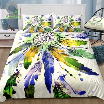 BOMCOM 3D Digital Printing Bedding Set Watercolor Dreamcatcher Green Blue Feather 3-Piece Duvet Cover Sets 100% Microfiber
BOMCOM 3D Digital Printing Bedding Set Watercolor Dreamcatcher Green Blue Feather 3-Piece Duvet Cover Sets 100% Microfiber