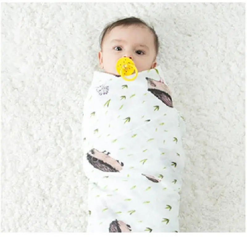 INS Hot Baby Blanket NewbornSwaddle 120x120cm Super Soft Breathable Multi-Use Muslin Cotton Wrap Lemon Cactus Baby Blankets 34