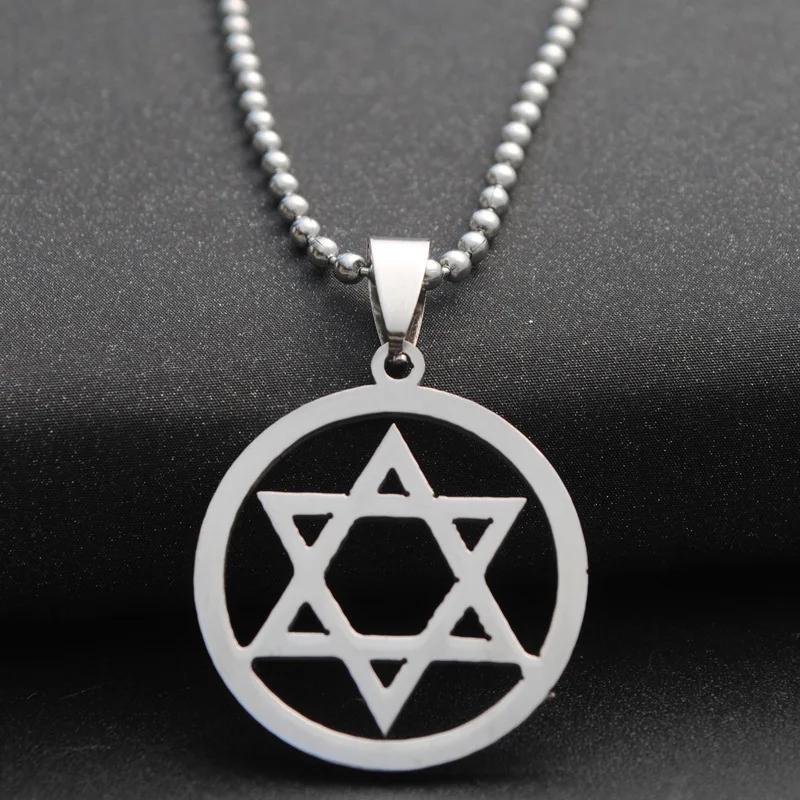 Gift Stainless Steel Israel Emblem Necklace Geometric Round Overlapping Triangle Hexagon Six-pointed Star Magic Symbol Neckl
Gift Stainless Steel Israel Emblem Necklace Geometric Round Overlapping Triangle Hexagon Six-pointed Star Magic Symbol Neckl