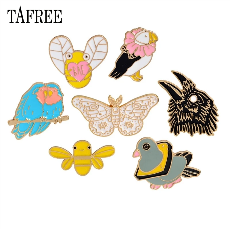 TAFREE Birds & Insects Brooches Enamel Animals Eagle Butterfly Bee Lapel Pin Environmental Alloy Badge Jewelry Pins Up For Women
TAFREE Birds & Insects Brooches Enamel Animals Eagle Butterfly Bee Lapel Pin Environmental Alloy Badge Jewelry Pins Up For Women
