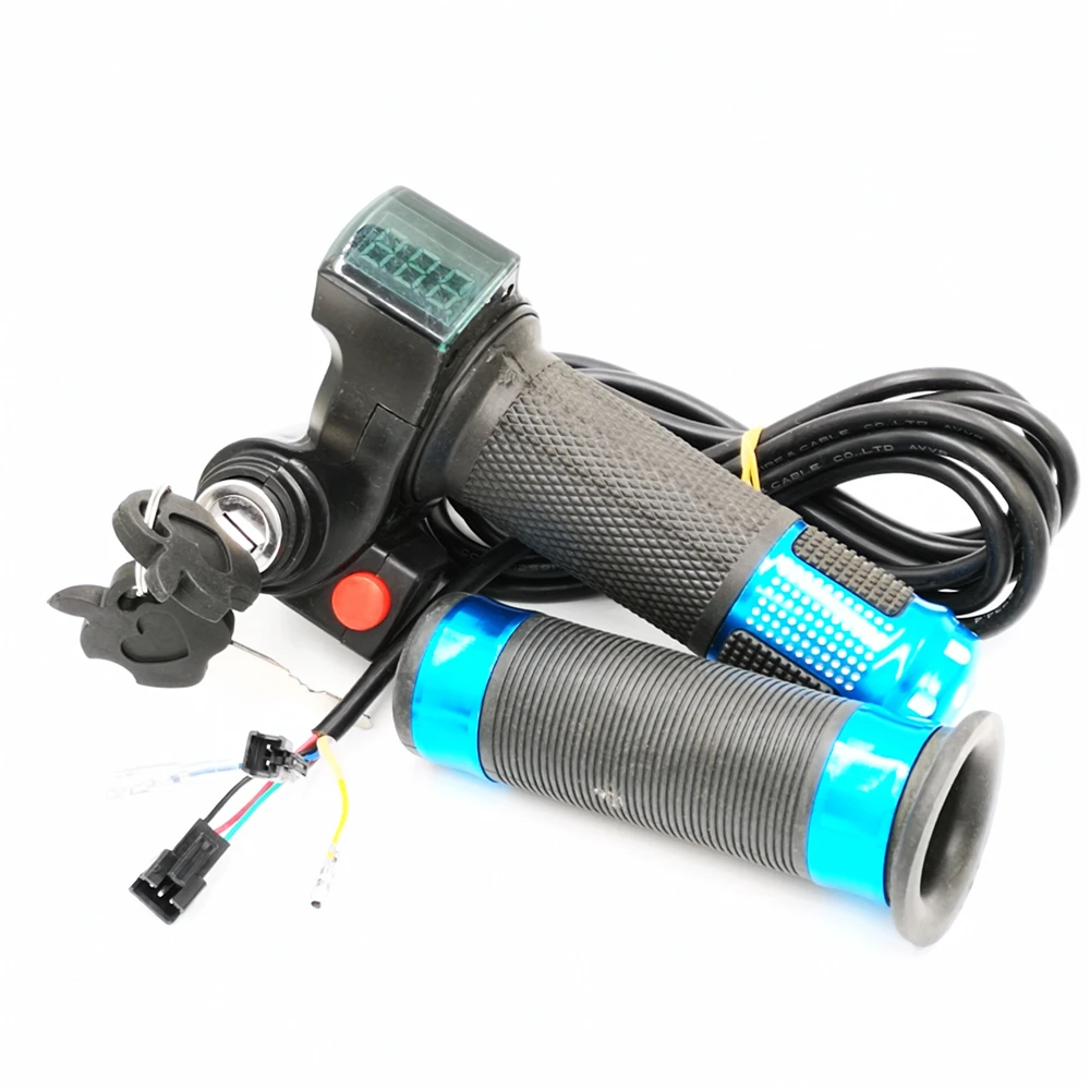 E-bike 36V/48V Twist Throttle Grips LED Battery Level Display and Power Lock with Horn Switch for 22.5mm Electric Bike Handlebar
E-bike 36V/48V Twist Throttle Grips LED Battery Level Display and Power Lock with Horn Switch for 22.5mm Electric Bike Handlebar