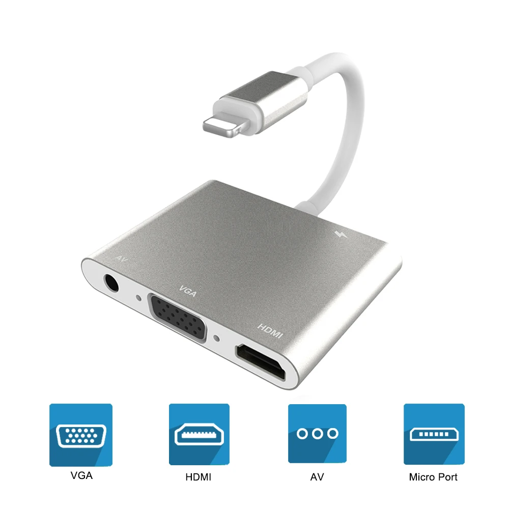Lightning To HDMI VGA AV Audio Vidio Adapter