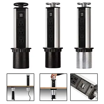 3 US Plug 2 USB Sockets Electrical Pull Pop Up Power Outlet Kitchen Worktop Desk
3 US Plug 2 USB Sockets Electrical Pull Pop Up Power Outlet Kitchen Worktop Desk