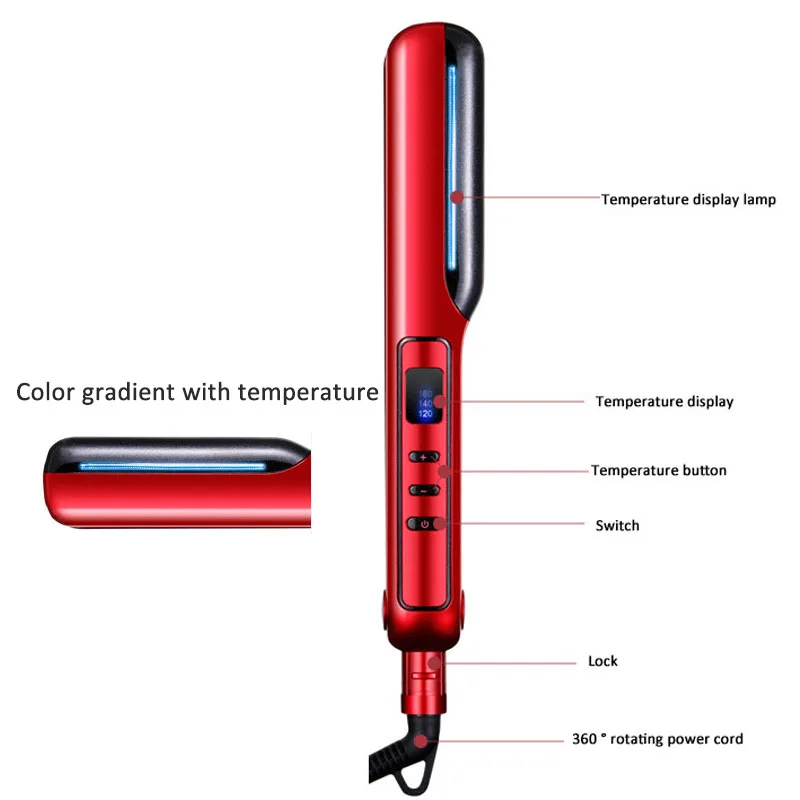 Professional Hair Straightener Digital Display Ceramic Coating Plate Negative Ion Straight Hair Splint Flat Iron Styling Tool
Professional Hair Straightener Digital Display Ceramic Coating Plate Negative Ion Straight Hair Splint Flat Iron Styling Tool