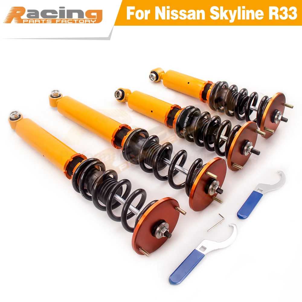 

24-Way Adj. Coilovers For Nissan Skyline GTS GTS-T R33 ECR33 ER33 RB25DE Coupe Sedan 93-98 Coilover Suspension Spring Dampers