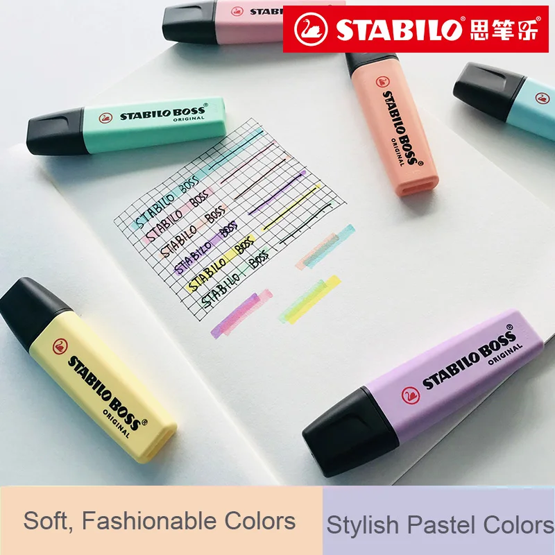 Stabilo BOSS оригинальный хайлайтер маркер 6 модных пастельных цветов 2 + 5 мм