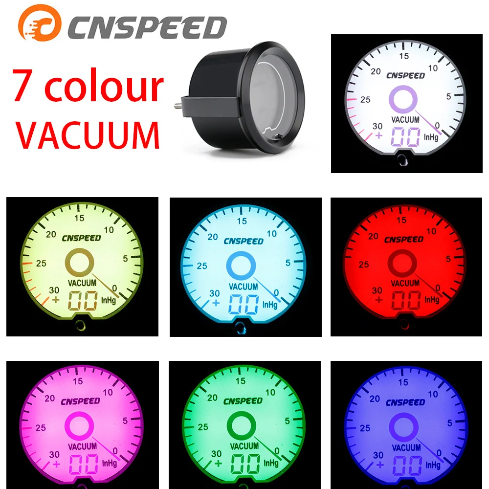 CNSPEED 2 inch / 52mm LCD Liquid Crystal 7 Color Virtual Pointer Display Turbo Vacuum Gauge Psi Unit Black Shell YC101422
CNSPEED 2 inch / 52mm LCD Liquid Crystal 7 Color Virtual Pointer Display Turbo Vacuum Gauge Psi Unit Black Shell YC101422