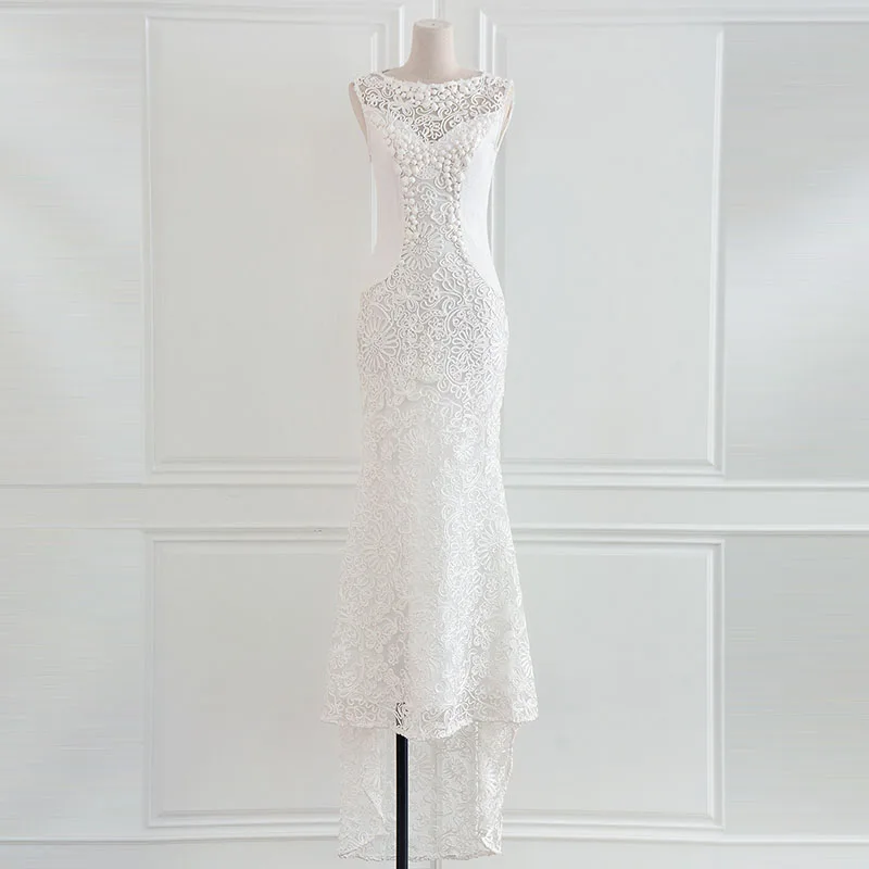 2017 High-quality Fashion Newest O-neck Sleeveless Pure White Embroidery Disk Flowers Beading Fish Tail Formal Long Dress
2017 High-quality Fashion Newest O-neck Sleeveless Pure White Embroidery Disk Flowers Beading Fish Tail Formal Long Dress